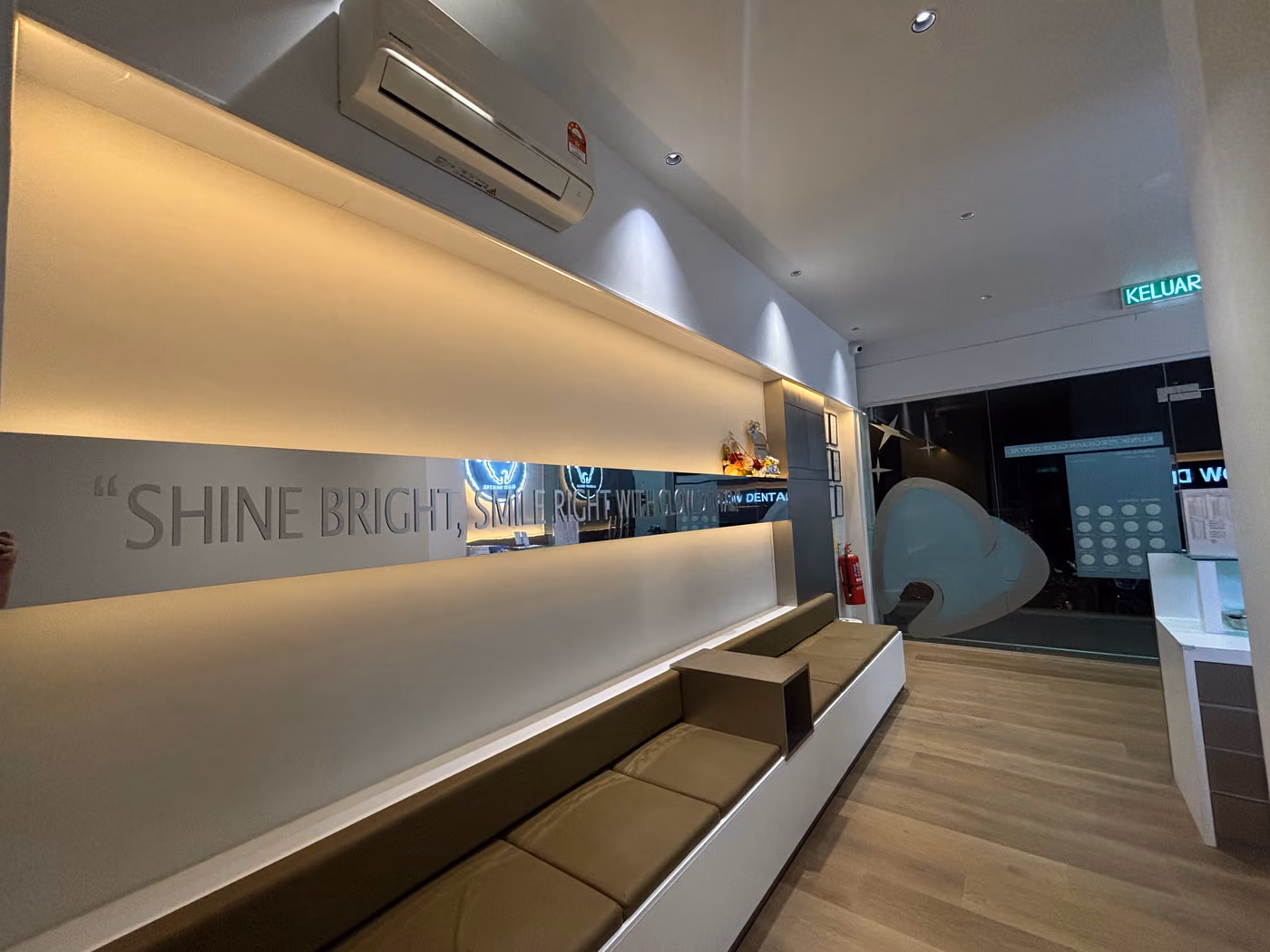 Glow Dental Bintulu waiting area with comfortable seating
