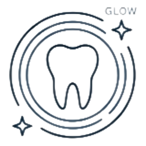 Dental X-ray icon showing a tooth scan, Glow Dental Bintulu